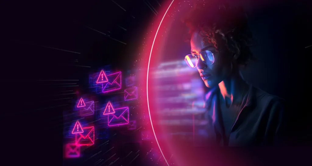 Защитен екран спира опасни имейли пред служител